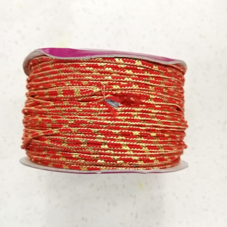 Tali Dori (18 meter) 2mm 1 ROLL Multicolor Gold Stripe Rope