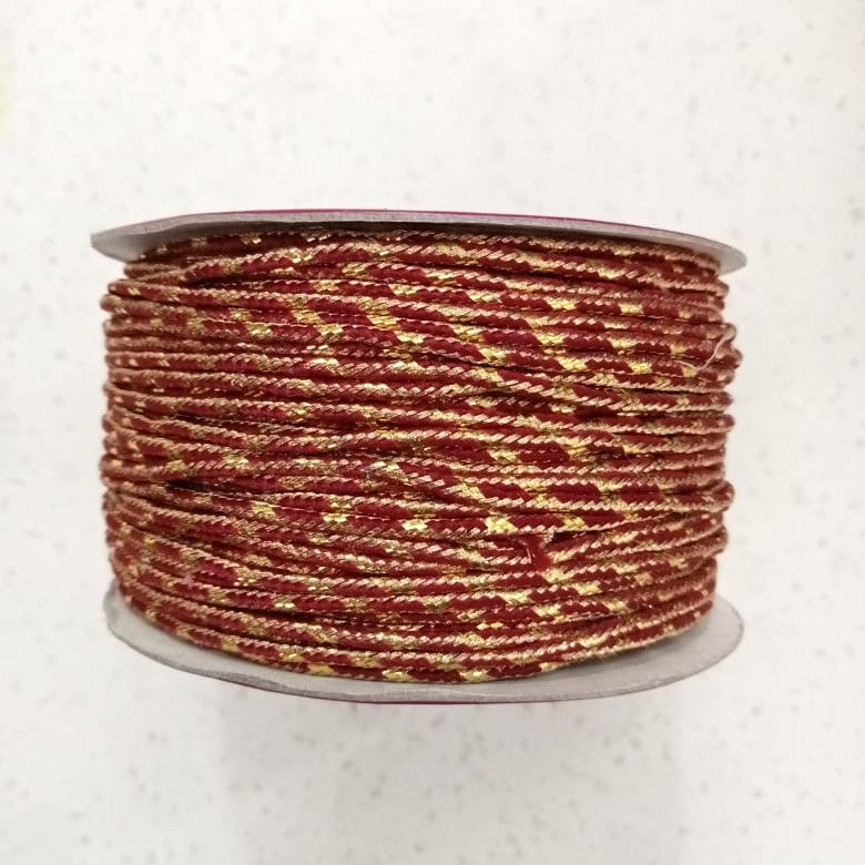 Tali Dori (18 meter) 2mm 1 ROLL Multicolor Gold Stripe Rope