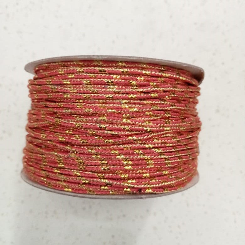 Tali Dori (18 meter) 2mm 1 ROLL Multicolor Gold Stripe Rope