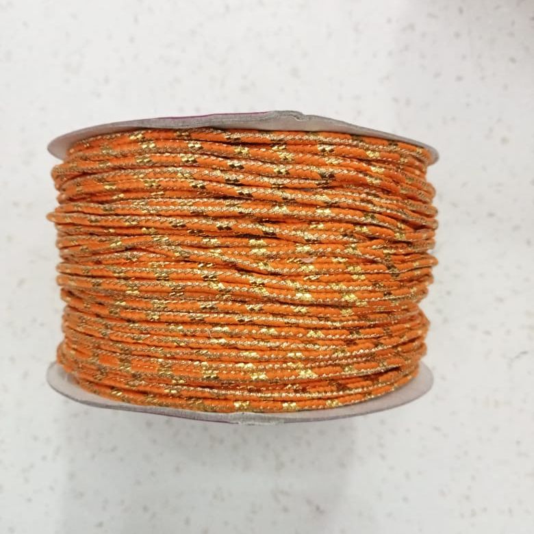 Tali Dori (18 meter) 2mm 1 ROLL Multicolor Gold Stripe Rope