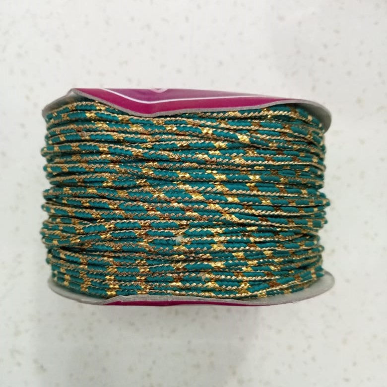 Tali Dori (18 meter) 2mm 1 ROLL Multicolor Gold Stripe Rope