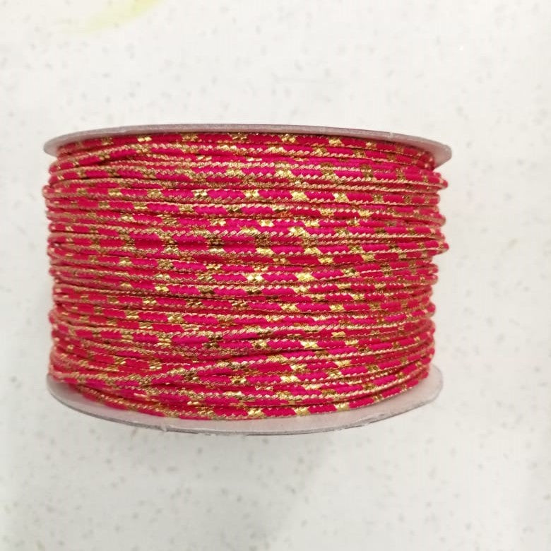 Tali Dori (18 meter) 2mm 1 ROLL Multicolor Gold Stripe Rope