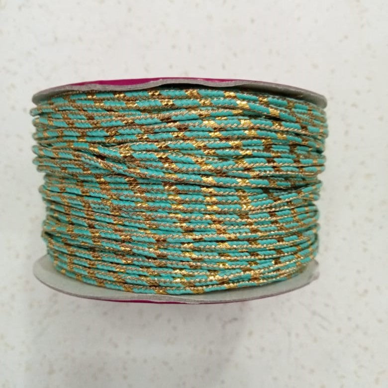 Tali Dori (18 meter) 2mm 1 ROLL Multicolor Gold Stripe Rope